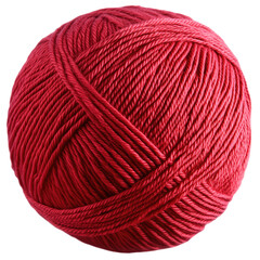 Red Knitting Yarn on transparent background