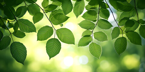 Wide Panorama View of a Lush Green Leaves Background with Natural Beauty, green leaves background