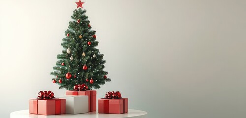 Fototapeta premium christmas tree and gifts