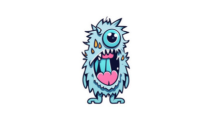 A playful cartoon monster design, ideal for fun, kids, or spooky themes.