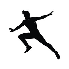 Ballet silhouette of a woman dancer in a jump pose exemplifies the art and fitness of dancing.