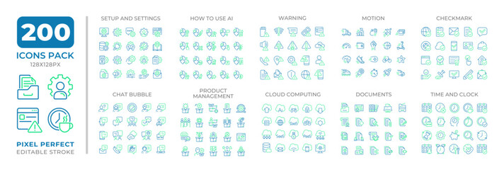 Business management two color line icons set collection. Tools for corporate workflow organizing bicolor outline mega pack isolated, pixel perfect. Duotone thin lineart. Editable stroke