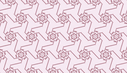 Modern pattern with curved line. Triangles, line, geometric elements. Vector Seamless illustration. Design for flyer, wallpaper, presentation, paper.