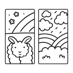 Comfy patterns coloring page, bold and easy coloring book page, patterns, mandala, flowers, floral, animals, vector illustration, line art, black and white, victor art, illustration