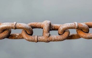 Fototapeta premium Rusty Metal Chain Close-Up