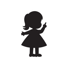 little girl with a silhouette