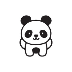 Cute panda logo silhouette