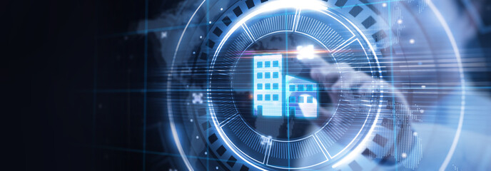 Business, Technology, Internet and network concept. Property management real estate mortgage rent...