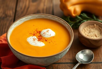 A comforting bowl of butternut squash soup