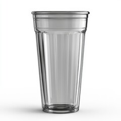Empty Plastic Cup with Lid on White Background