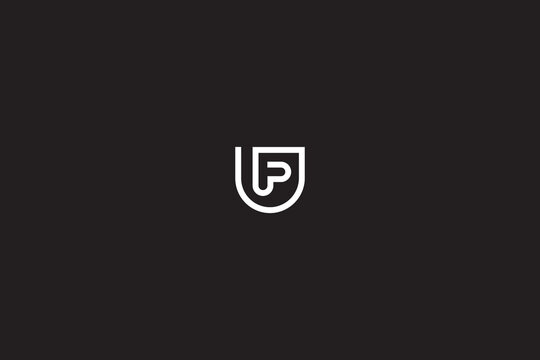 Letters UF or UFP monogram with black background. 