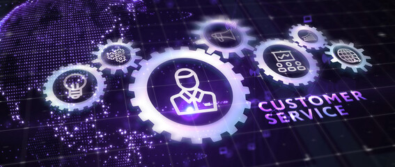 Customer service and care, patron protection, customer personalization. 3d illustration