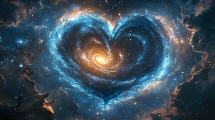Cosmic Heart Nebula in Deep Space