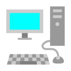 Desktop Computer Vector Flat Icon Design