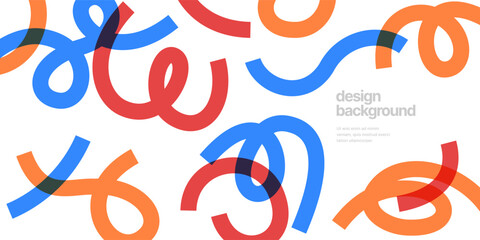 Background with wavy colored shapes. Vector squiggles lines for flyer, poster, cover or banner. 