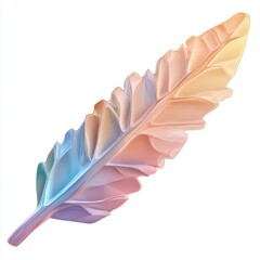 Naklejka premium Abstract Pastel Feather Design Element A Colorful 3D Rendered Artistic Illustration Perfect for Backgrounds and Designs