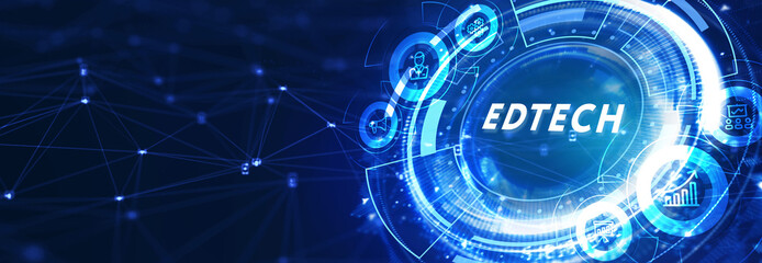 Business, Technology, Internet and network concept. E-learning Education Internet Technology Webinar Online Courses concept. 3d illustration