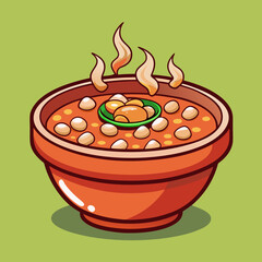 vector illustration of a bowl of soup