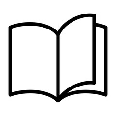Open Book Outline Style Icon