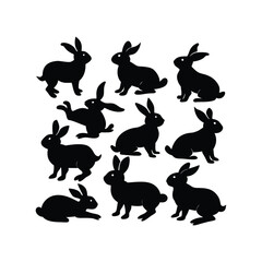 A cute cartoon easter bunny rabbit mammal holds a pink heart illustration.