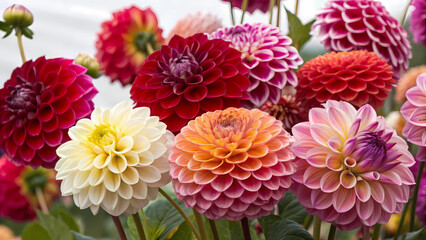 red and yellow dahlia