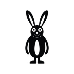 Obraz premium A cute cartoon easter bunny rabbit mammal holds a pink heart illustration.