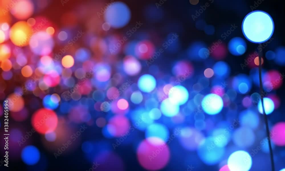 Wall mural seamless motion background with twinkling blue and red dots over dark futuristic gradient design mad