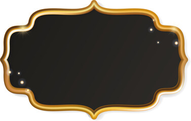 Luxury Gold Golden Frame Plate Border Ramadan Label Greeting Square Invitation Celebration Background