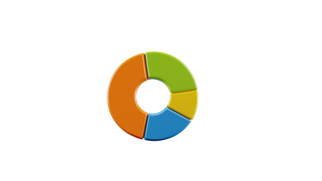 A segmented pie chart graphic for business, stats, or infographic-style visual communication.