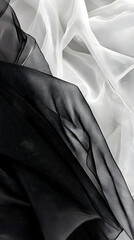 Abstract Black and White Fabric Drape Texture