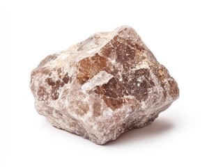 Hornfels Stone. Natural Mineral Rock Macro Close Up on White Background