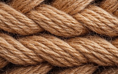 Fototapeta premium Close-Up of Woven Brown Rope Texture