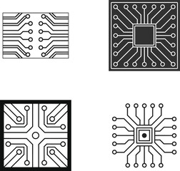 Obraz premium Vector Illustration of Different Circuit Board Designs