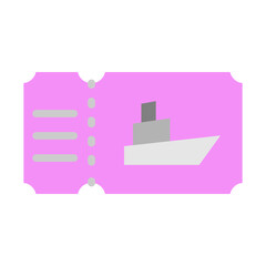 Cruise Ticket  Vector Flat Icon Design
