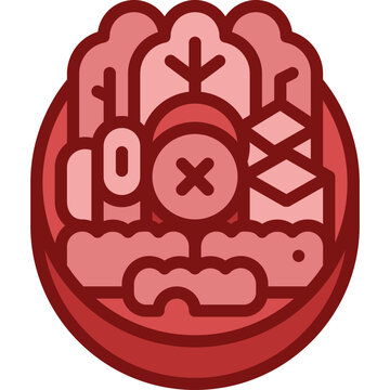 red food bowl icon clip art preview