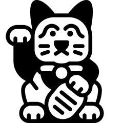 maneki neko solid line icon