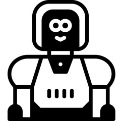 robot solid line icon
