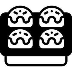 takoyaki solid line icon