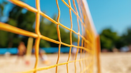 Beach Volleyball Net on Sunny Day