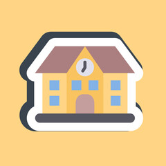 Sticker school. Building elements. Good for prints, web, posters, logo, site plan, map, infographics, etc.