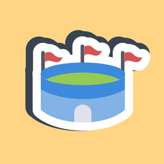 Sticker stadium. Building elements. Good for prints, web, posters, logo, site plan, map, infographics, etc.