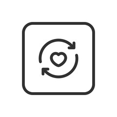 Heart Refresh Reload Icon - Modern Simple Flat Vector for Web and Mobile