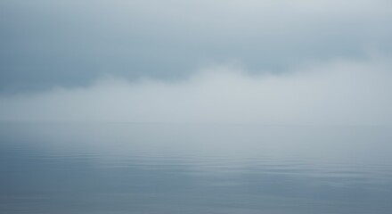 Obraz premium Sea of Mist, Silent Dawn AI Generated