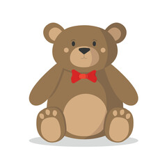 Teddy bear soft toy icon on white background. Toy for boy or girl. Birthday gift.