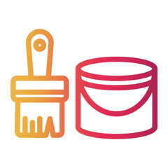 paintbrush Line Gradient Icon