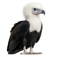 Close up of Juvenile African White backed Vulture, Generative AI.