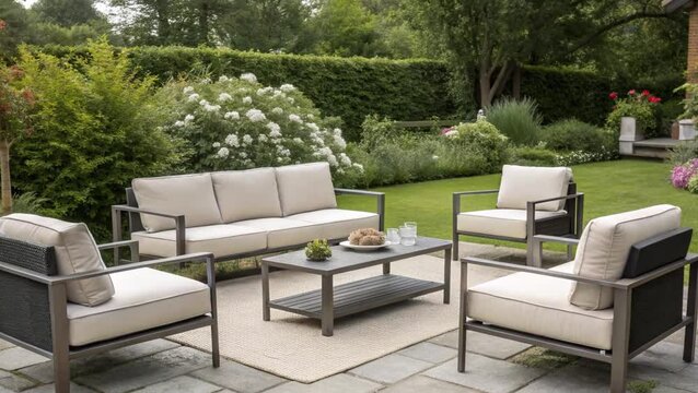 garden furniture in garden