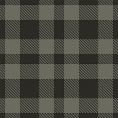 Rustic dark grey and Muted medium grey Seamless Tartan Fabric Design