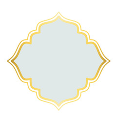 Golden Islamic Label Frame, Blank Banner with Gold Border 