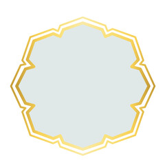Golden Islamic Label Frame, Blank Banner with Gold Border 